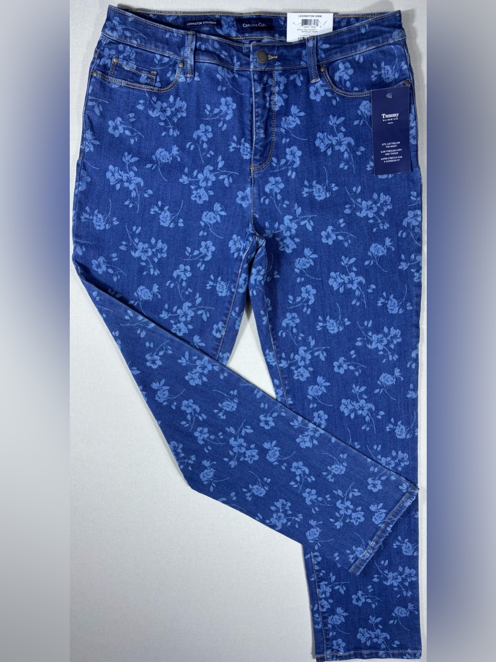 Charter Club Lexington Jeans 12P Petite Straight Leg Floral NWT